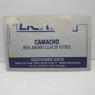 ⚽️ CROMO DE FUTBOL CAMACHO REAL MADRID LIGA 86-87 