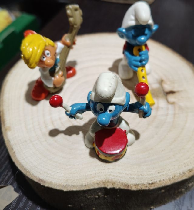 3 Puffi Musicisti con Tronchetto