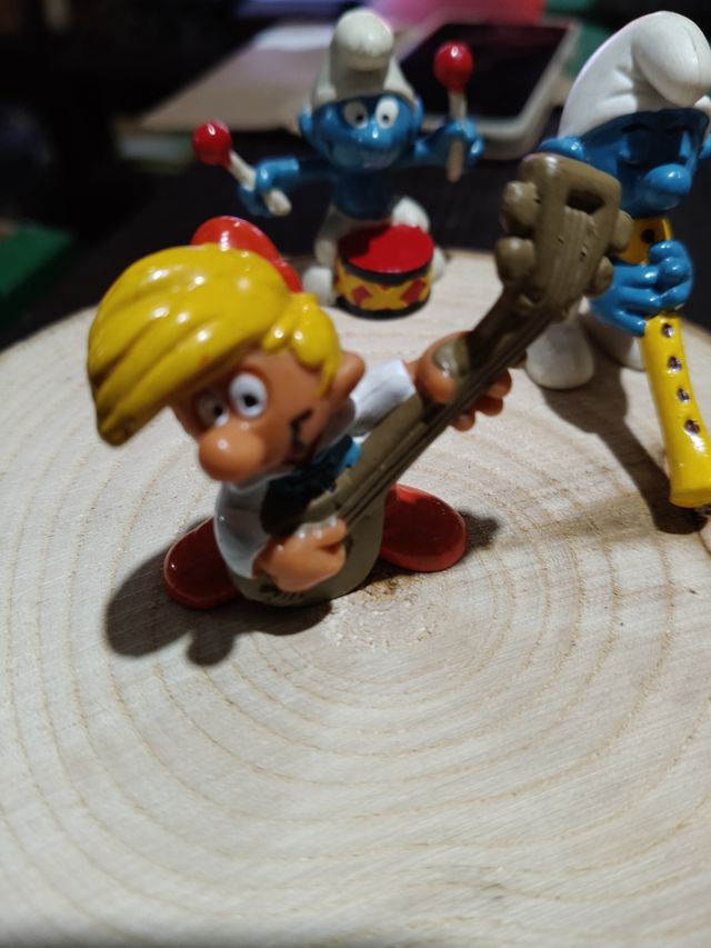 3 Puffi Musicisti con Tronchetto