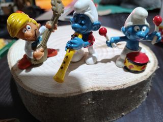 3 Puffi Musicisti con Tronchetto