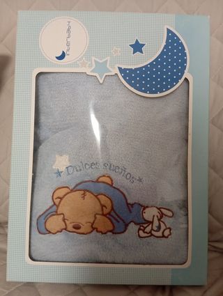 Sabanas cuna terciopelo azul Dulces sueños
