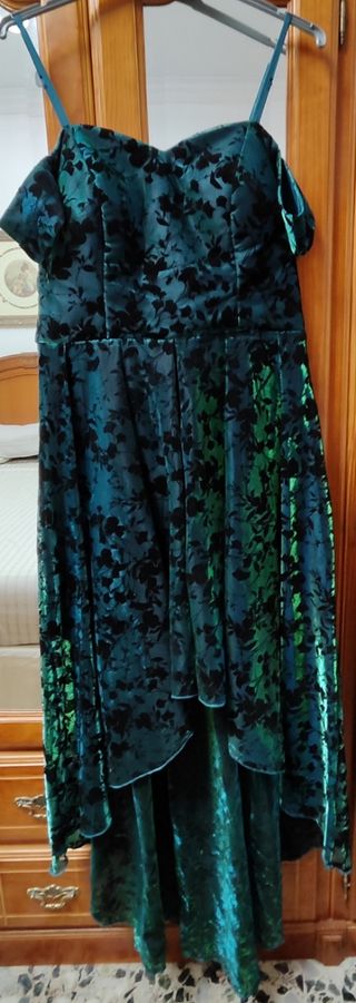 Vestido fiesta verde y negro Talla XL