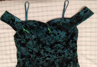 Vestido fiesta verde y negro Talla XL