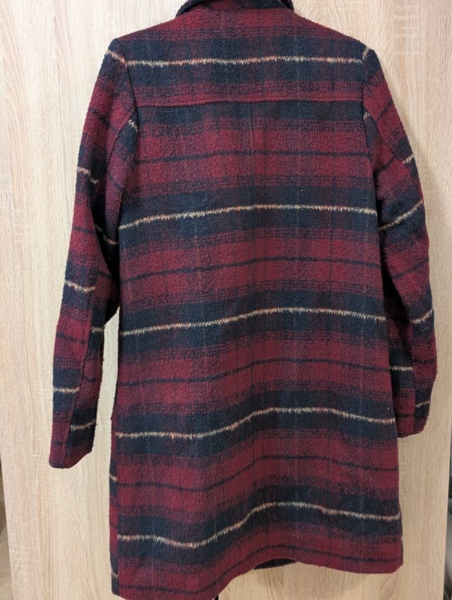 Abrigo Tiffosi Lana Raya Negro/Rojo Talla S