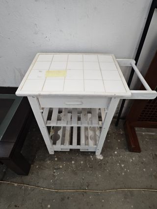 Carrito Auxiliar Cocina Madera y Cerámica