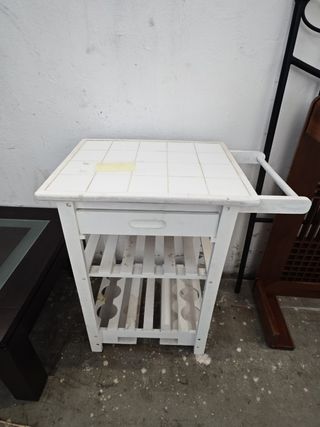 Carrito Auxiliar Cocina Madera y Cerámica