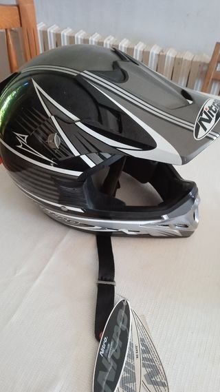 Casco Moto Cross Nitro Azul Negro. Nuevo