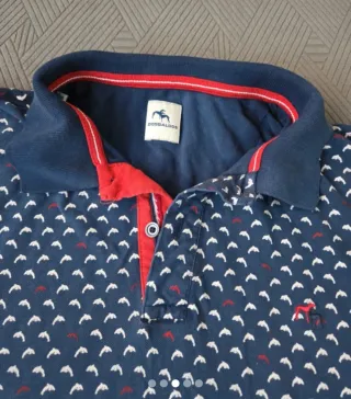 Polo Dos Galgos Hombre Azul Estampado