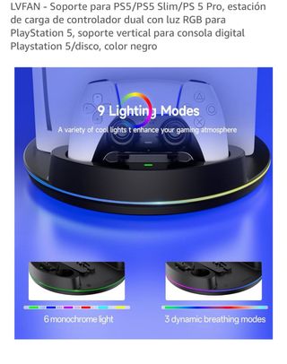 Soporte Carga PS5/PS5 Slim/PS5 Pro Negro