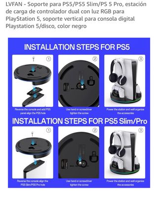 Soporte Carga PS5/PS5 Slim/PS5 Pro Negro