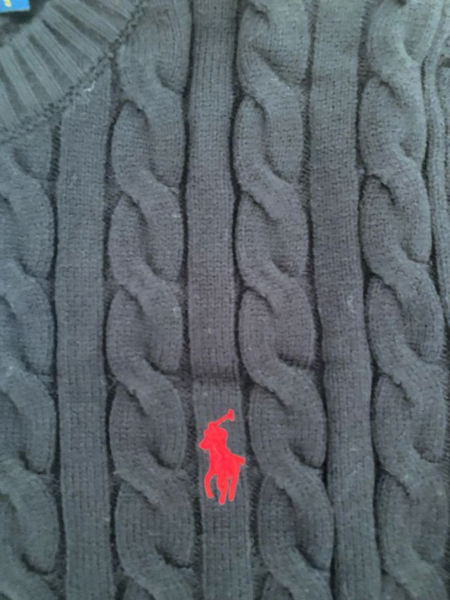 Jersey Polo Ralph Lauren Negro Punto Trenzado