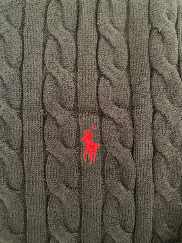 Jersey Polo Ralph Lauren Negro Punto Trenzado