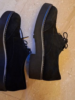 Zapatos Creeks Negros Piel Talla 37