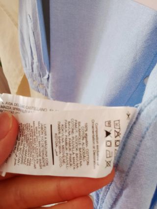 Camisa azul celeste algodón Talla S