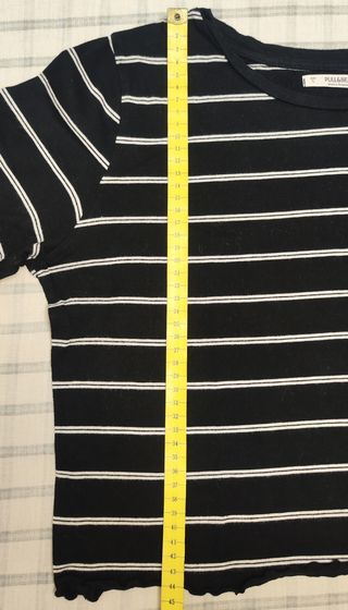 Camiseta Pull&Bear rayas negra y blanca L