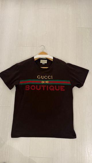 Camiseta Gucci Boutique Marrón Talla XS