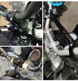 Abrazaderas Elevación Manillar Moto NT Negro