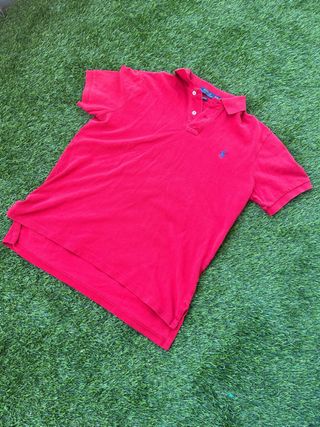 Polo Ralph Lauren Rojo Logo Azul Talla M