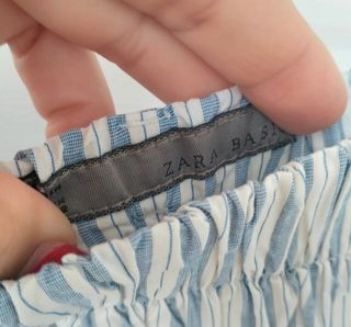 Falda Zara rayas azul y blanco