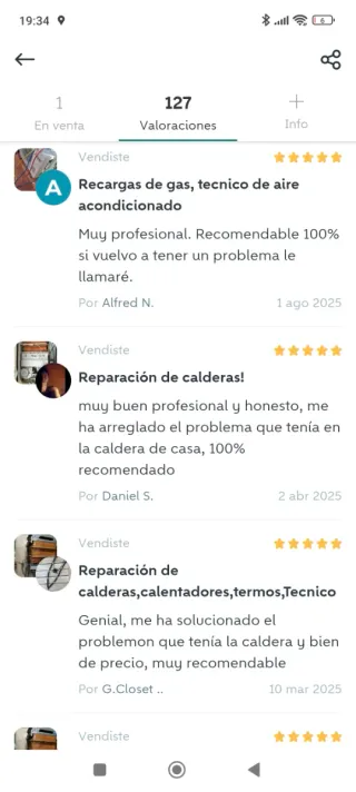 Reparación de calderas, calentadores, termos, tecn
