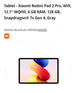 Xiaomi Redmi Pad 2 Pro 6GB 128GB Gris