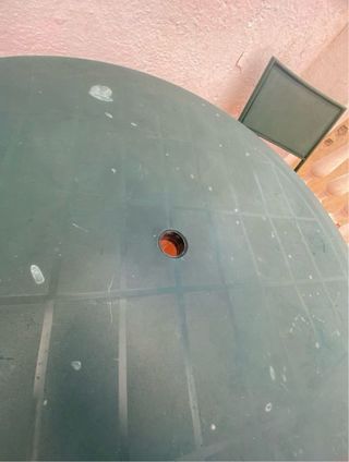 Juego terraza mesa y 2 sillas verde