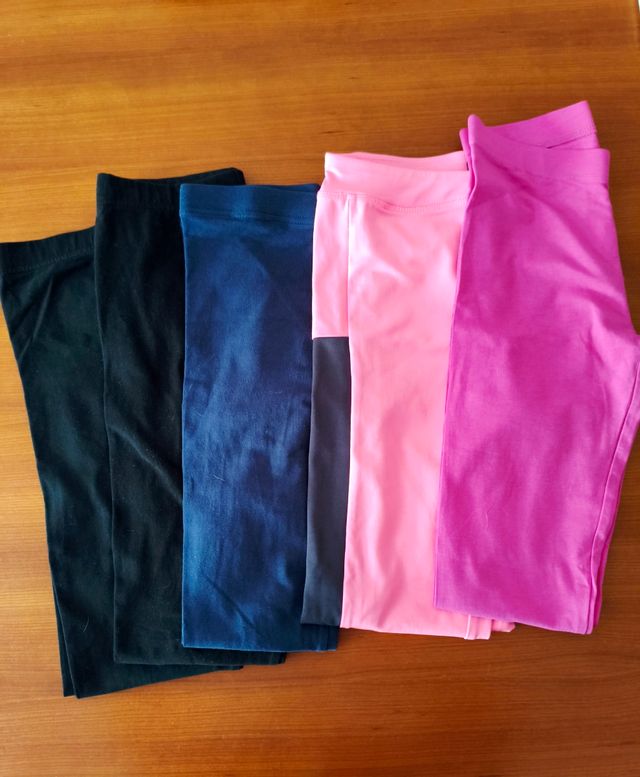 Lote 5 leggings niña 10/12 años