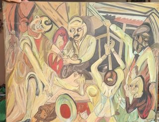 Óleo sobre lienzo expresionista La Noche