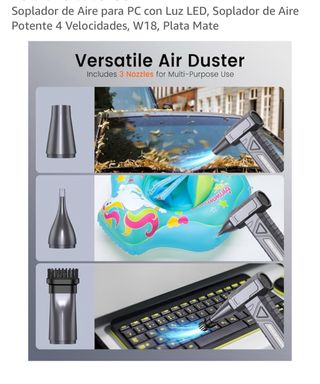Soplador Aire PC LED 4 Velocidades LUCKEA