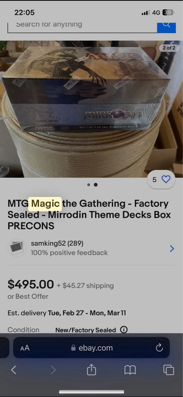 Magic The Gathering -Mirrodin año(2003)Theme Decks