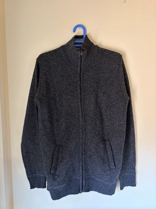 Chaqueta de punto gris hombre
