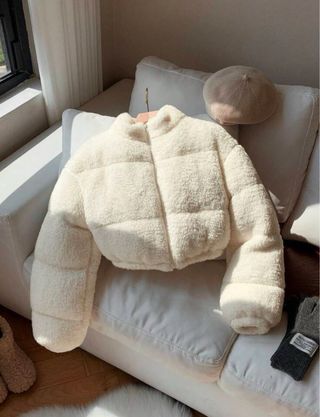 Cazadora peluche beige talla M