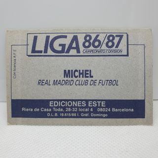 ⚽️ CROMO DE FUTBOL MICHEL REAL MADRID LIGA 86-87 