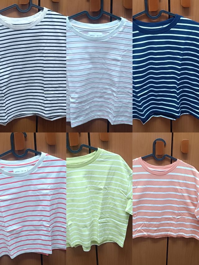 Camisetas crop de rayas