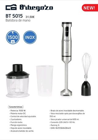 Batidora de mano Orbegozo BT 5015