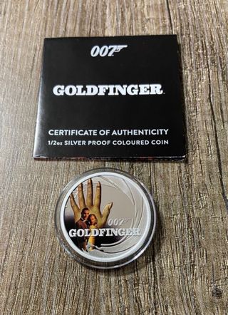 James Bond Goldfinger 1/2 Onza Plata/PROOF