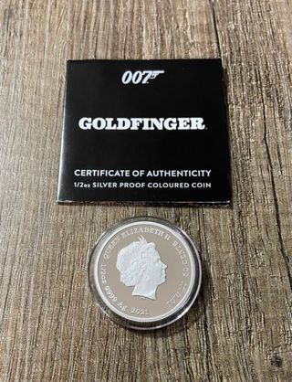 James Bond Goldfinger 1/2 Onza Plata/PROOF