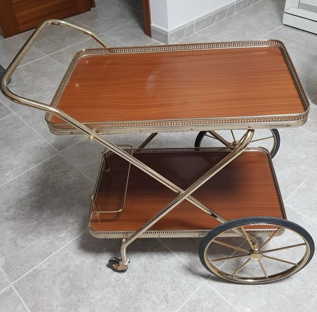 Carrito de bebidas vintage madera y metal
