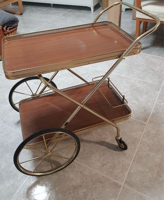 Carrito de bebidas vintage madera y metal