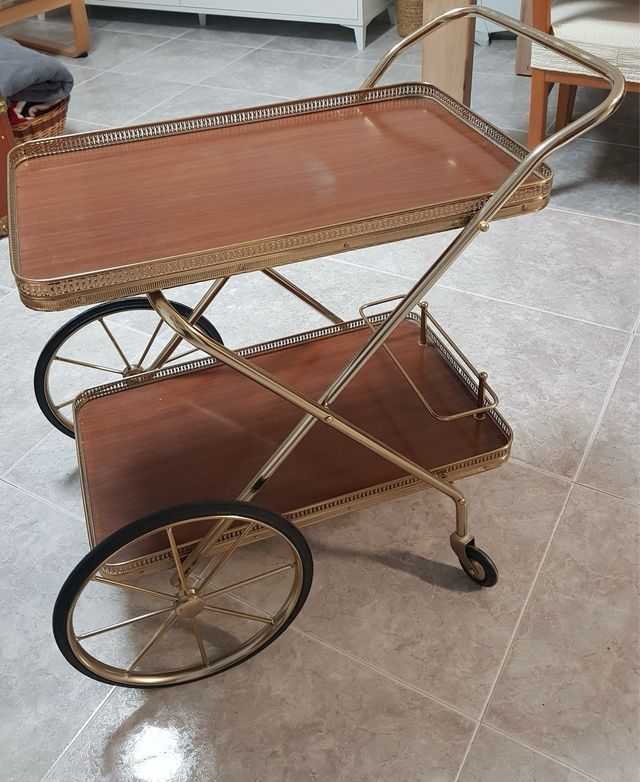 Carrito de bebidas vintage madera y metal
