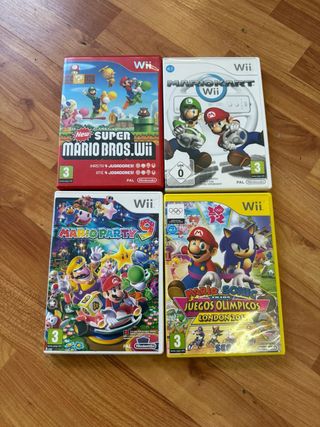 Pack 4 Videojuegos Wii de Mario
