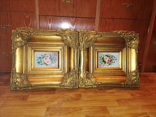 6 Cuadros Clásicos Dorados con Flores