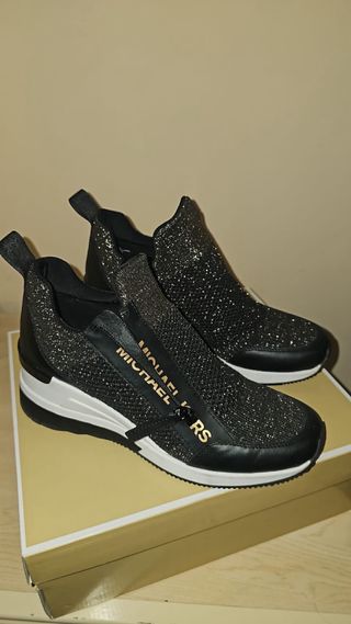 Michael Kors Zapatillas Brillantes Negro/Oro