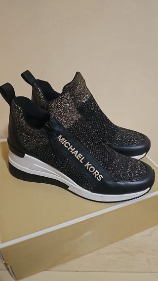 Michael Kors Zapatillas Brillantes Negro/Oro