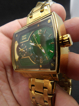 Orologio Double Moda Uomo 47mm Oro Verde