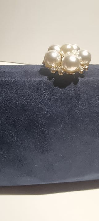Bolso de fiesta azul con pedrería