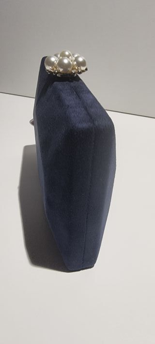 Bolso de fiesta azul con pedrería