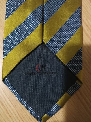 Corbata Carolina Herrera Rayas Verde y Azul