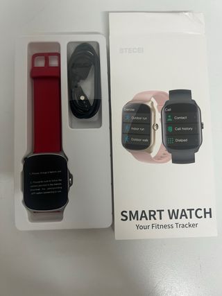 STECEI Smartwatch Negro y Rojo