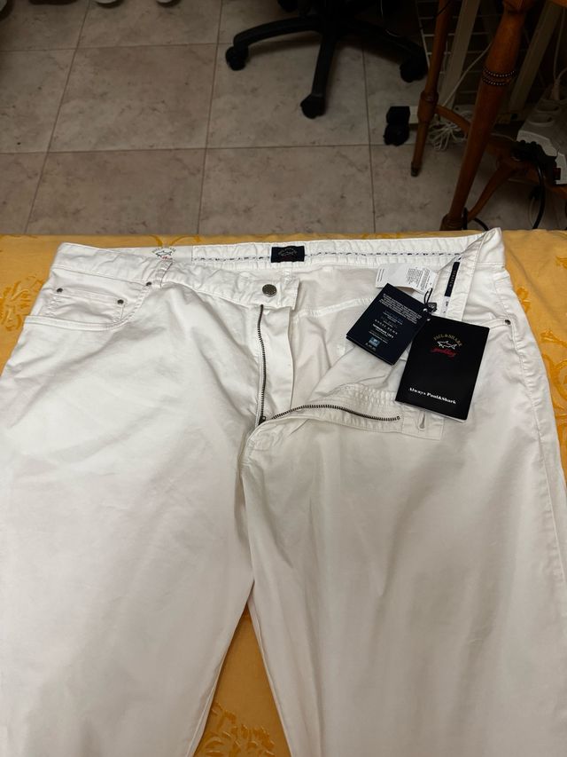 Pantalon blanco algodon Paul & Shark